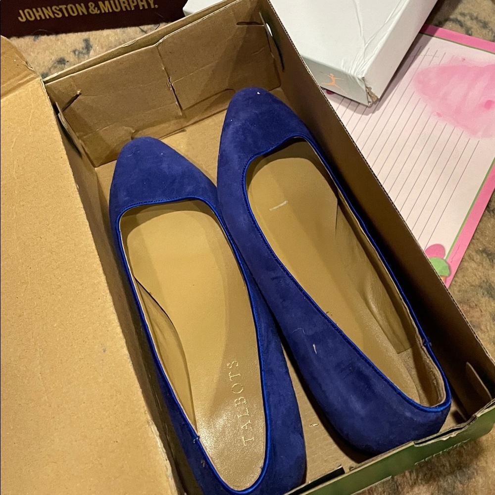 Talbots Royal Blue Suede Ballet Flats